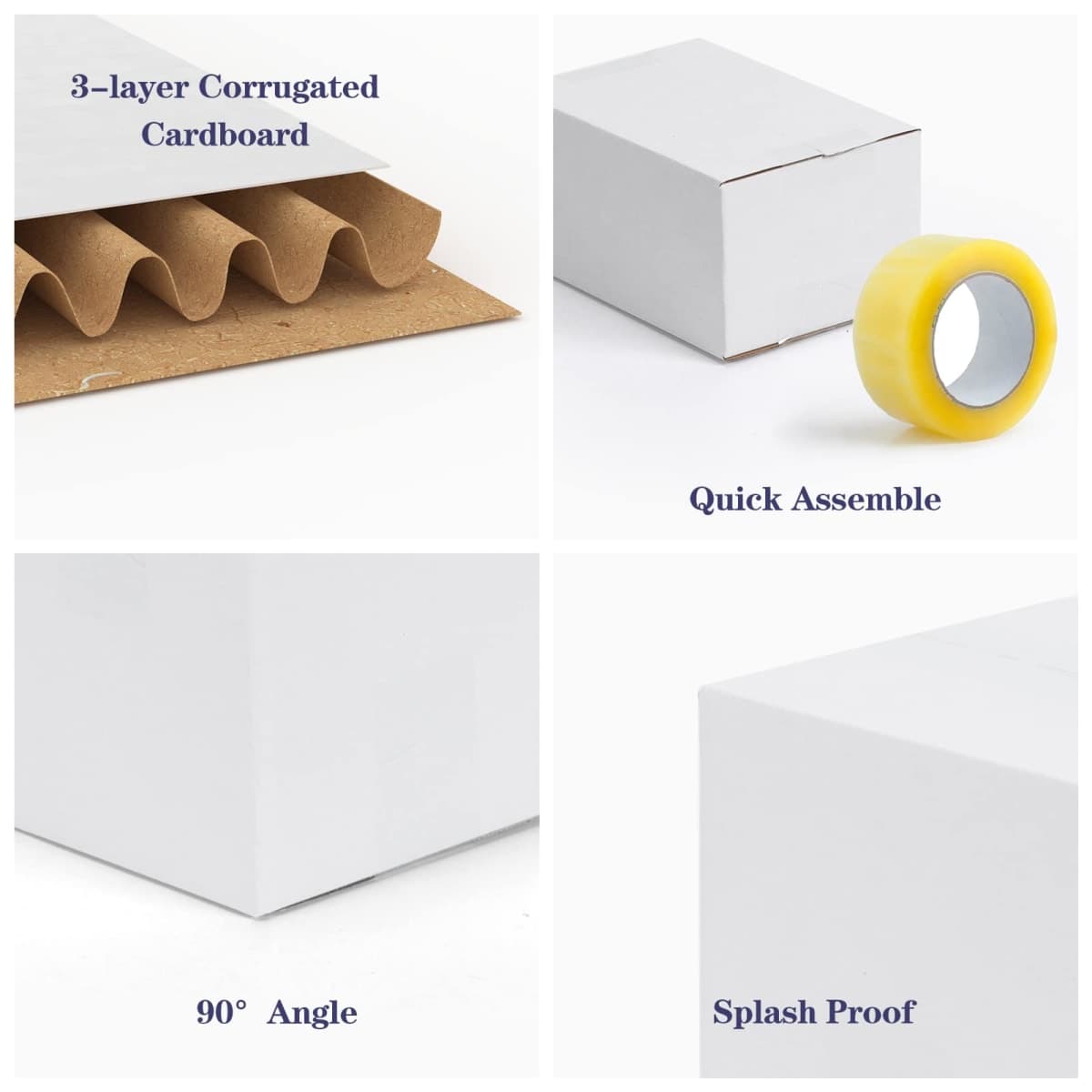 SPEPLA Shipping Boxes 6x4x3 Set of 40, White Corrugated Cardboard Box for Mailing Business Packaging thumbnail 5