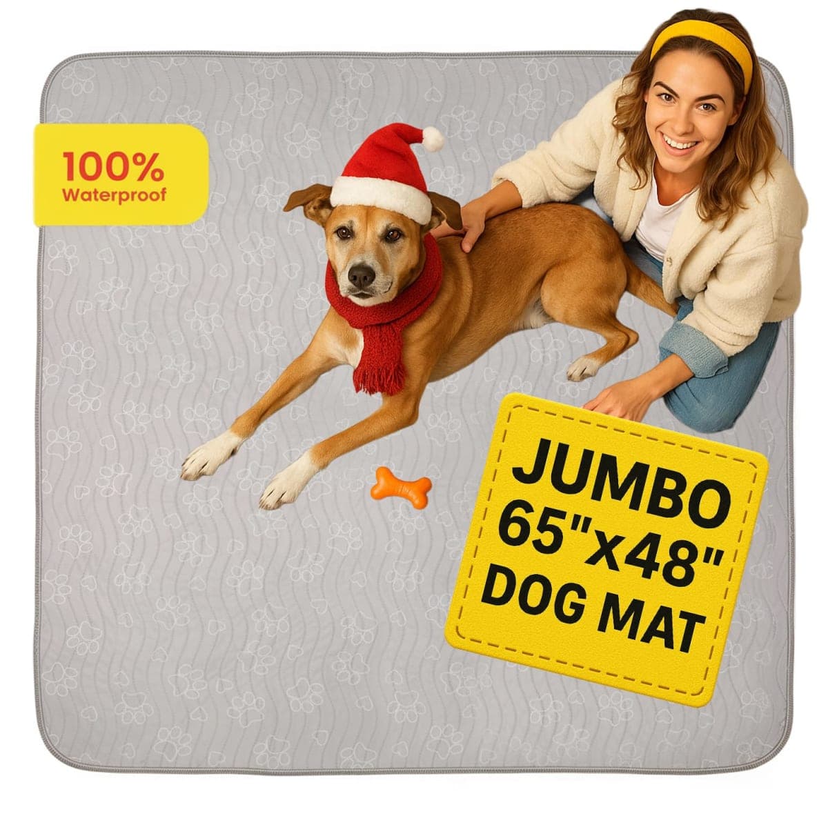 IMPROVIA® Reusable Puppy Pad – Waterproof, Extra-Absorbent, Washable Pee Pad for Dog Training, Whelping, & More – Protect Your Floors & Pet with Quick-Drying Potty Pad. 2 Pack - 36"x 41" — image 1