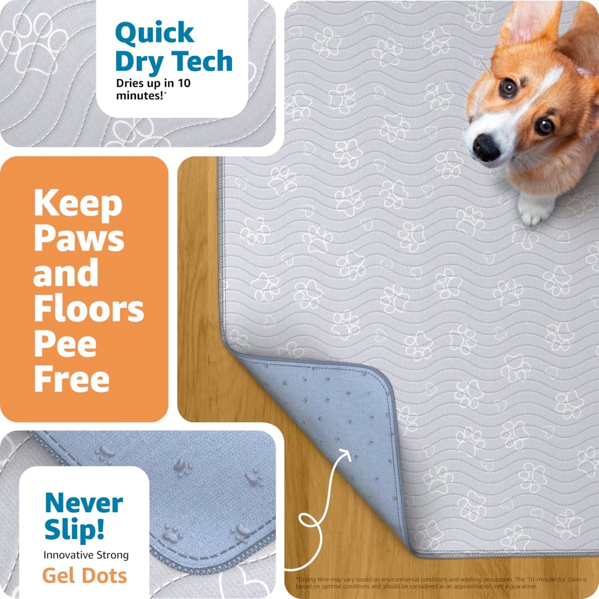 IMPROVIA® Reusable Puppy Pad – Waterproof, Extra-Absorbent, Washable Pee Pad for Dog Training, Whelping, & More – Protect Your Floors & Pet with Quick-Drying Potty Pad. 2 Pack - 36"x 41" thumbnail 2