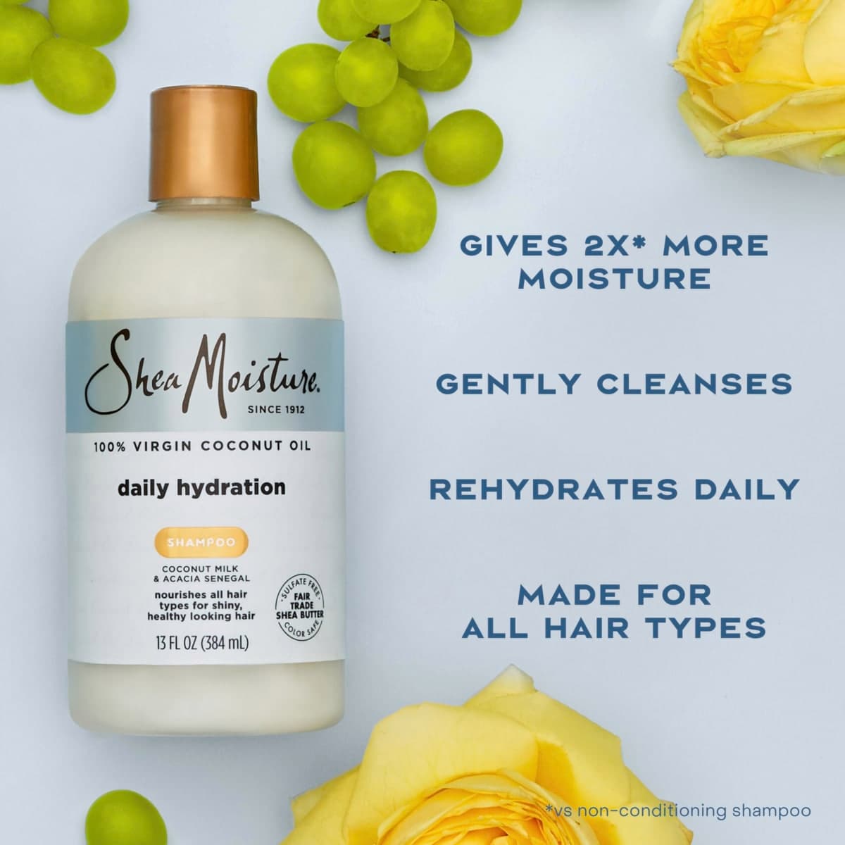 Shea Moisture Virgin Coconut Oil Daily Hydration Shampoo, 384ml thumbnail 5