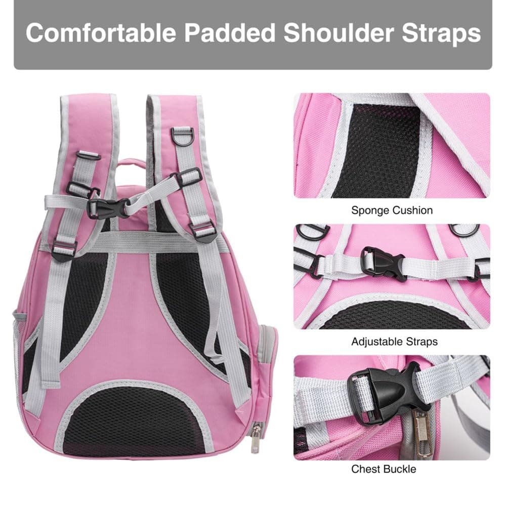 Vivicreate Large Cat Backpack Carrier for Travel and Hiking Transparent Pet Bubble Backpack for Cats up to 20lbs with Ventilation and Padded Straps Mochila para Gatos transportadora mascotas (Pink) thumbnail 3