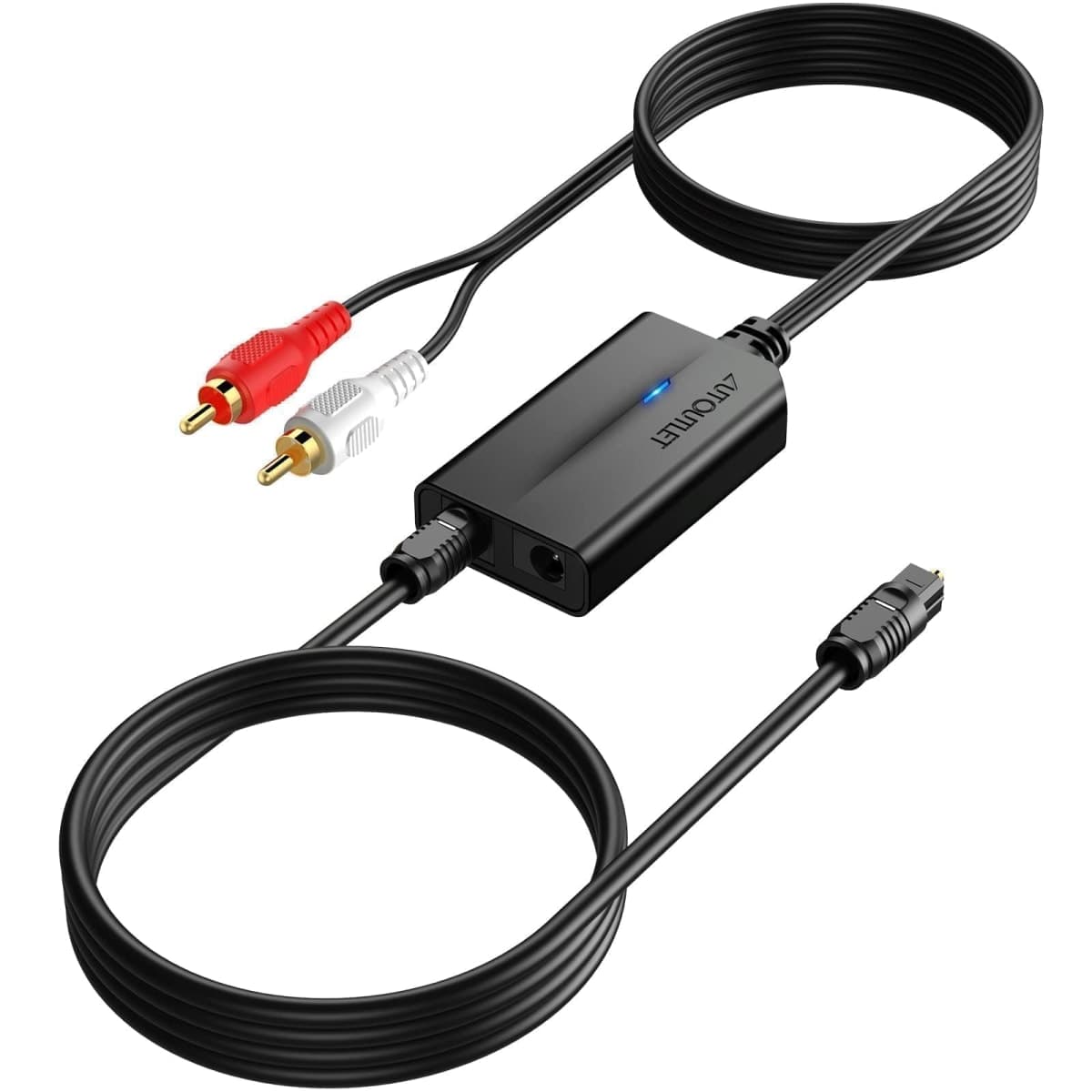 AUTOUTLET 192kHz DAC Digital to Analog Audio Converter 7ft/2.1m Digital Audio Optical to RCA Male Cable Compatible for HDTV, DVD, Blu-Ray Players and Game Consoles — image 1