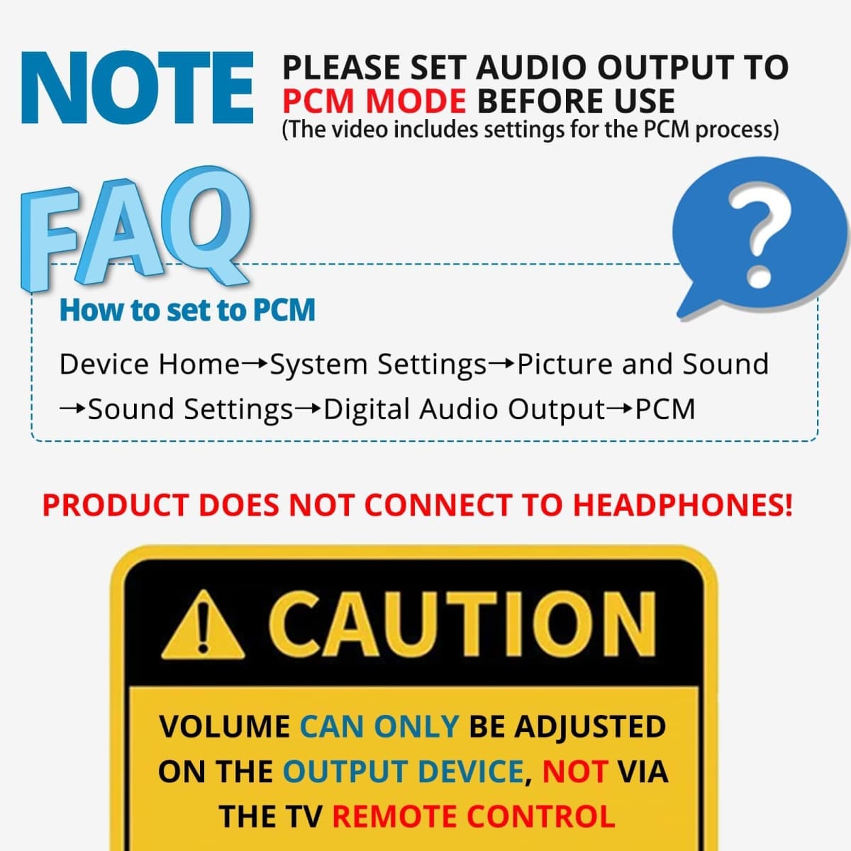 AUTOUTLET 192kHz DAC Digital to Analog Audio Converter 7ft/2.1m Digital Audio Optical to RCA Male Cable Compatible for HDTV, DVD, Blu-Ray Players and Game Consoles thumbnail 4