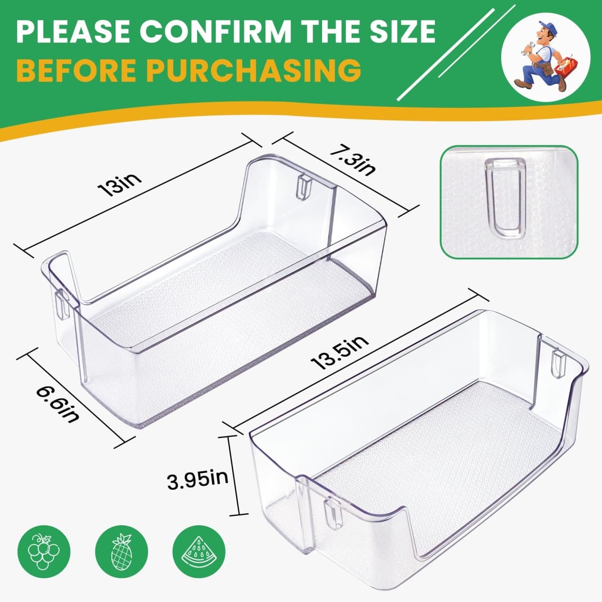 UPGRADED DA63-09775A DA97-20984A Refrigerator Door Bin Replacement for Sam.sung Refrigerator Door Shelf Parts RF28T5001SR RF27T5201SR RF27T5201SG RF27T5241SR RF28T5021SR RF28T5021SG By AMI PARTS thumbnail 3
