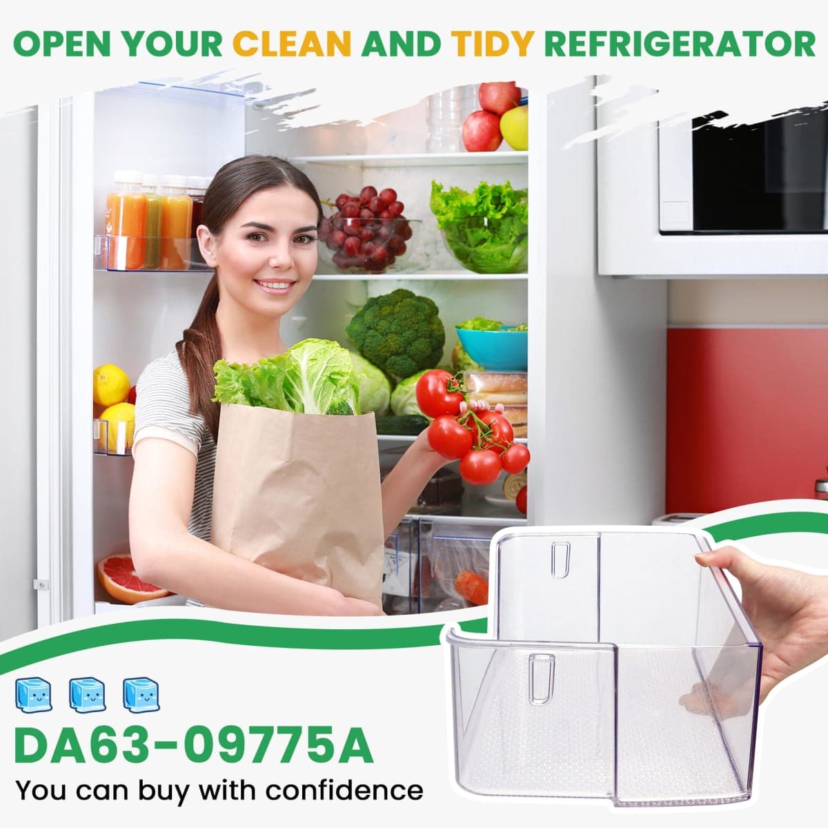 UPGRADED DA63-09775A DA97-20984A Refrigerator Door Bin Replacement for Sam.sung Refrigerator Door Shelf Parts RF28T5001SR RF27T5201SR RF27T5201SG RF27T5241SR RF28T5021SR RF28T5021SG By AMI PARTS thumbnail 4