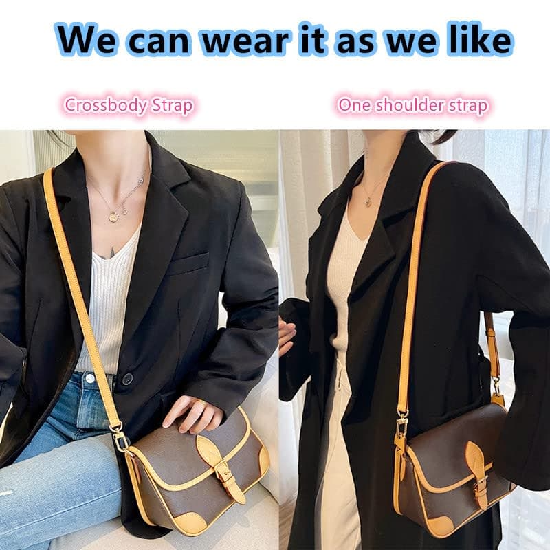 BEUDW Vachetta Leather Adjustable Crossbody Strap for Leather Shoulder Strap Belt Replacement Suitable for L V Handbags, Width:0.7in-apricot Yellow, 110 - 132 cm thumbnail 2