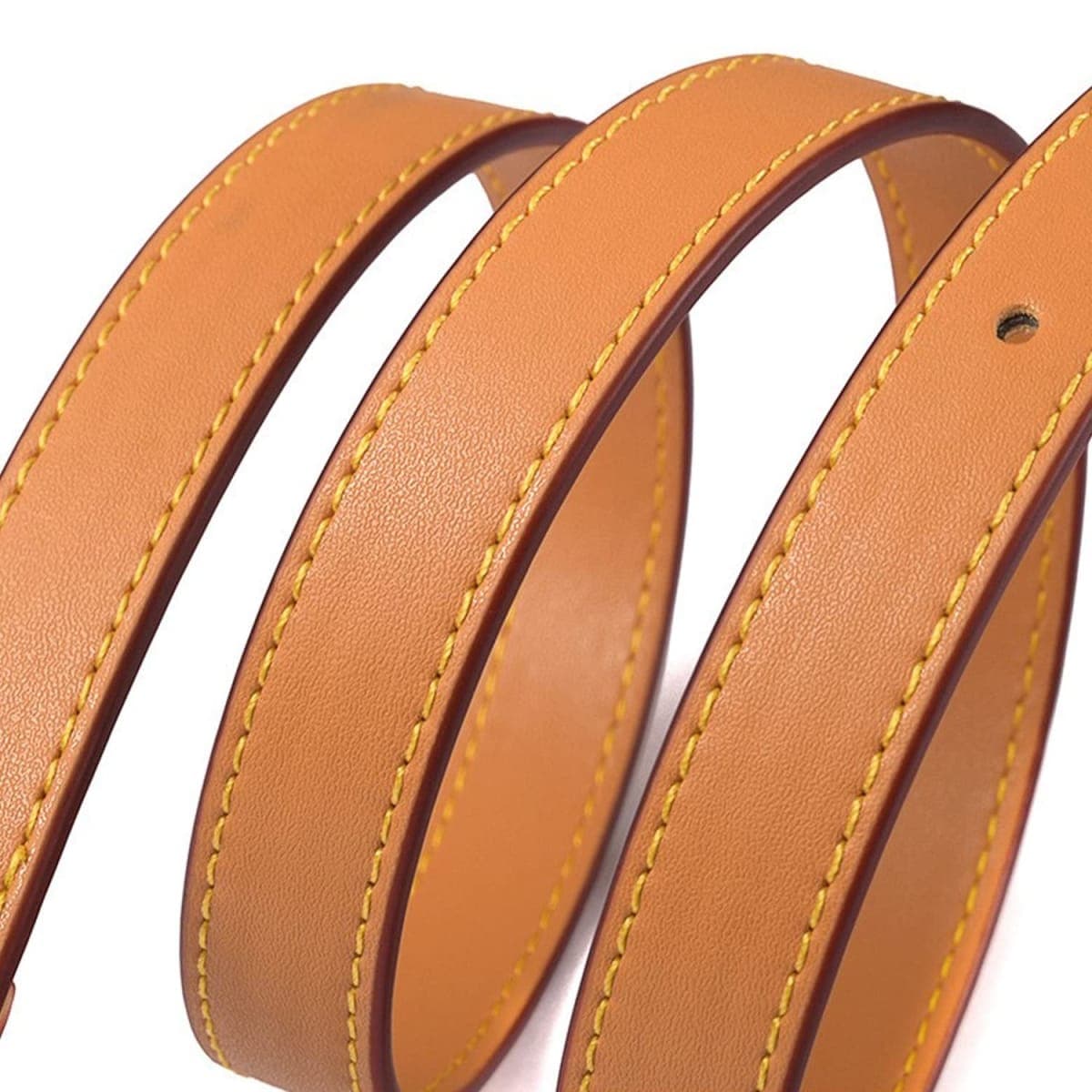 BEUDW Vachetta Leather Adjustable Crossbody Strap for Leather Shoulder Strap Belt Replacement Suitable for L V Handbags, Width:0.7in-apricot Yellow, 110 - 132 cm thumbnail 4