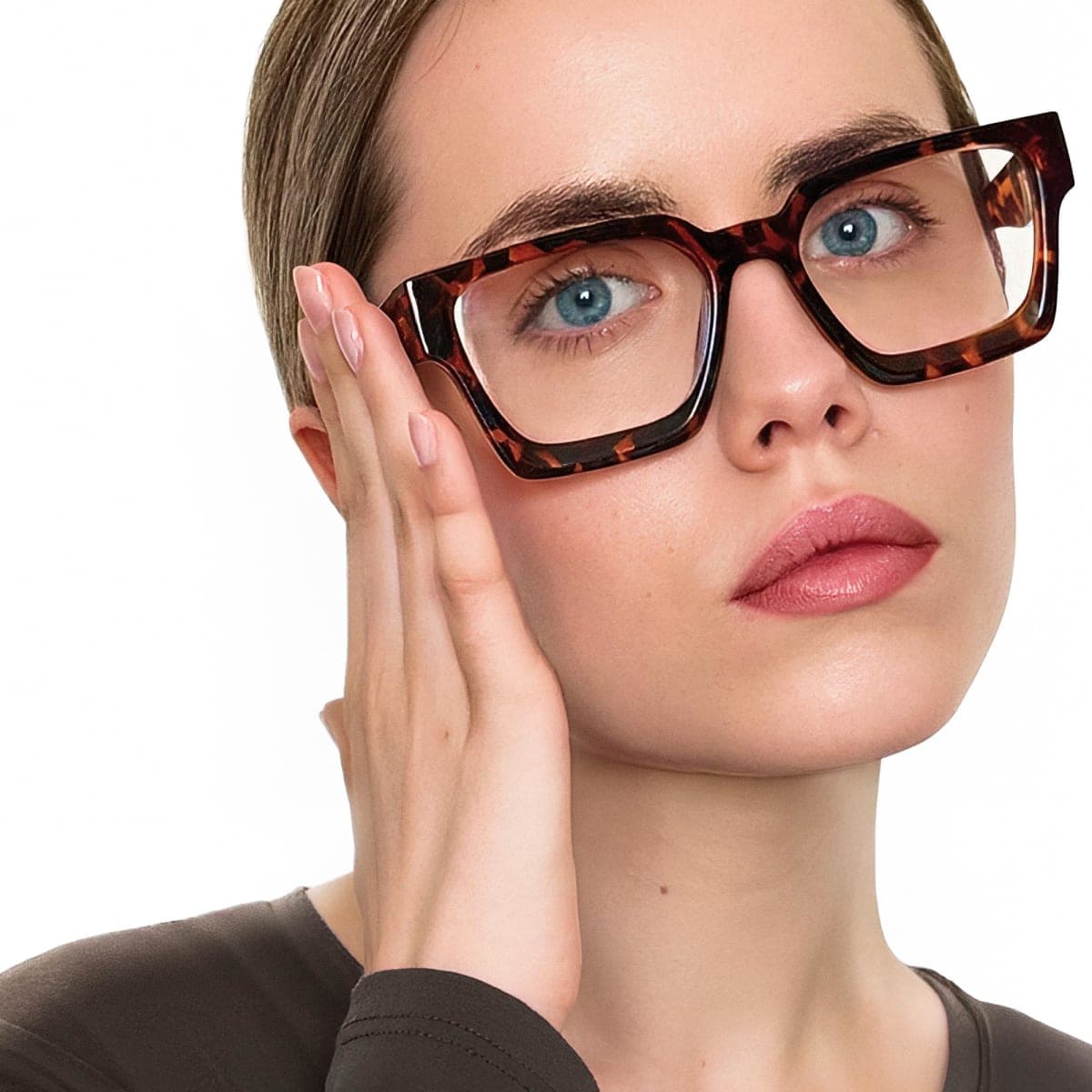 livho Oversized Blue Light Blocking Glasses for Woman - Rectangle Fashion Glasses for Computer, Chic Preppy Frame thumbnail 2