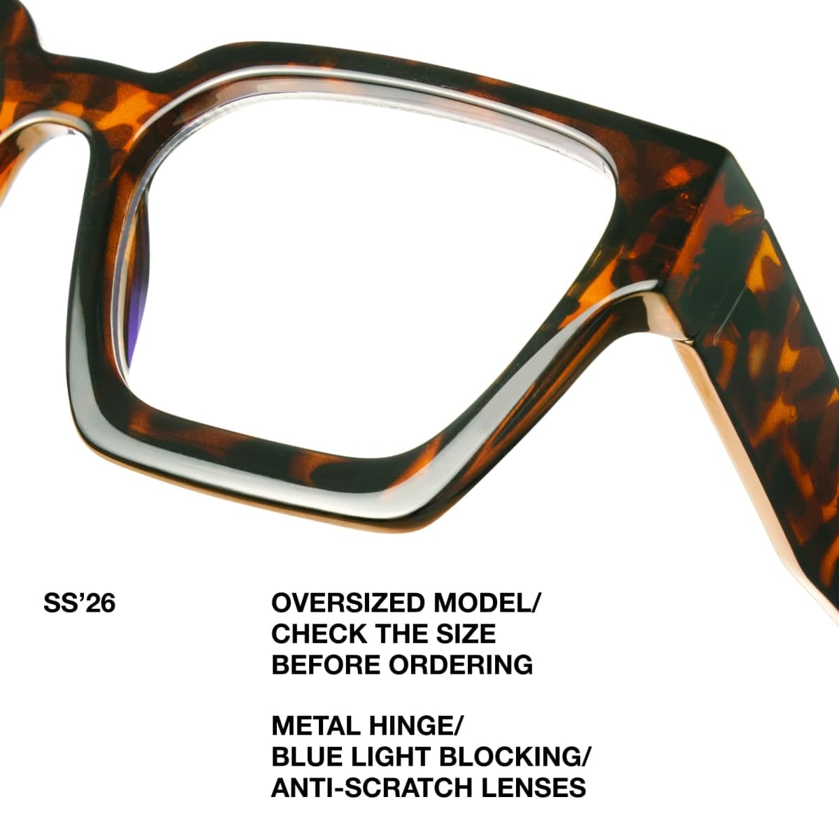livho Oversized Blue Light Blocking Glasses for Woman - Rectangle Fashion Glasses for Computer, Chic Preppy Frame thumbnail 5