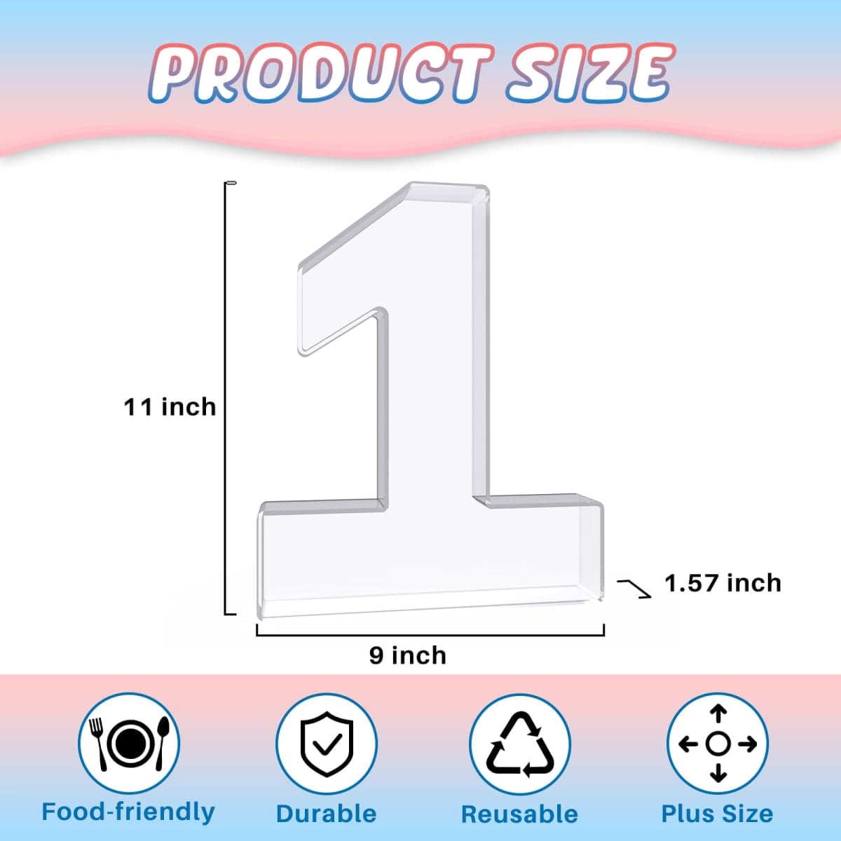 RUFHVTY 11" Acrylic Number Charcuterie Box, Reusable Fillable Alphabet Number Shaped Form Tray for Birthday Anniversaries, Party Decorative Serving Plates Display Candy Cake (1) thumbnail 2