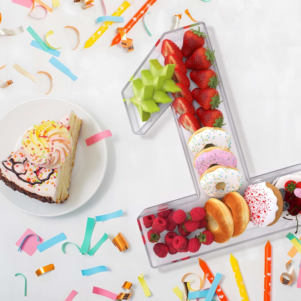RUFHVTY 11" Acrylic Number Charcuterie Box, Reusable Fillable Alphabet Number Shaped Form Tray for Birthday Anniversaries, Party Decorative Serving Plates Display Candy Cake (1) thumbnail 4