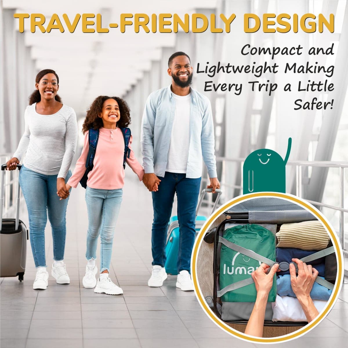 LUMARA Inflatable Bed Rail for Toddlers 2 Pack - Travel Bed Rails, Portable Bed Bumper for Twin, Full, Queen, King Size Beds - Blow Up Bed Bumpers for Kids with Non Slip Flap, Toddler Bed Guard Rail thumbnail 5