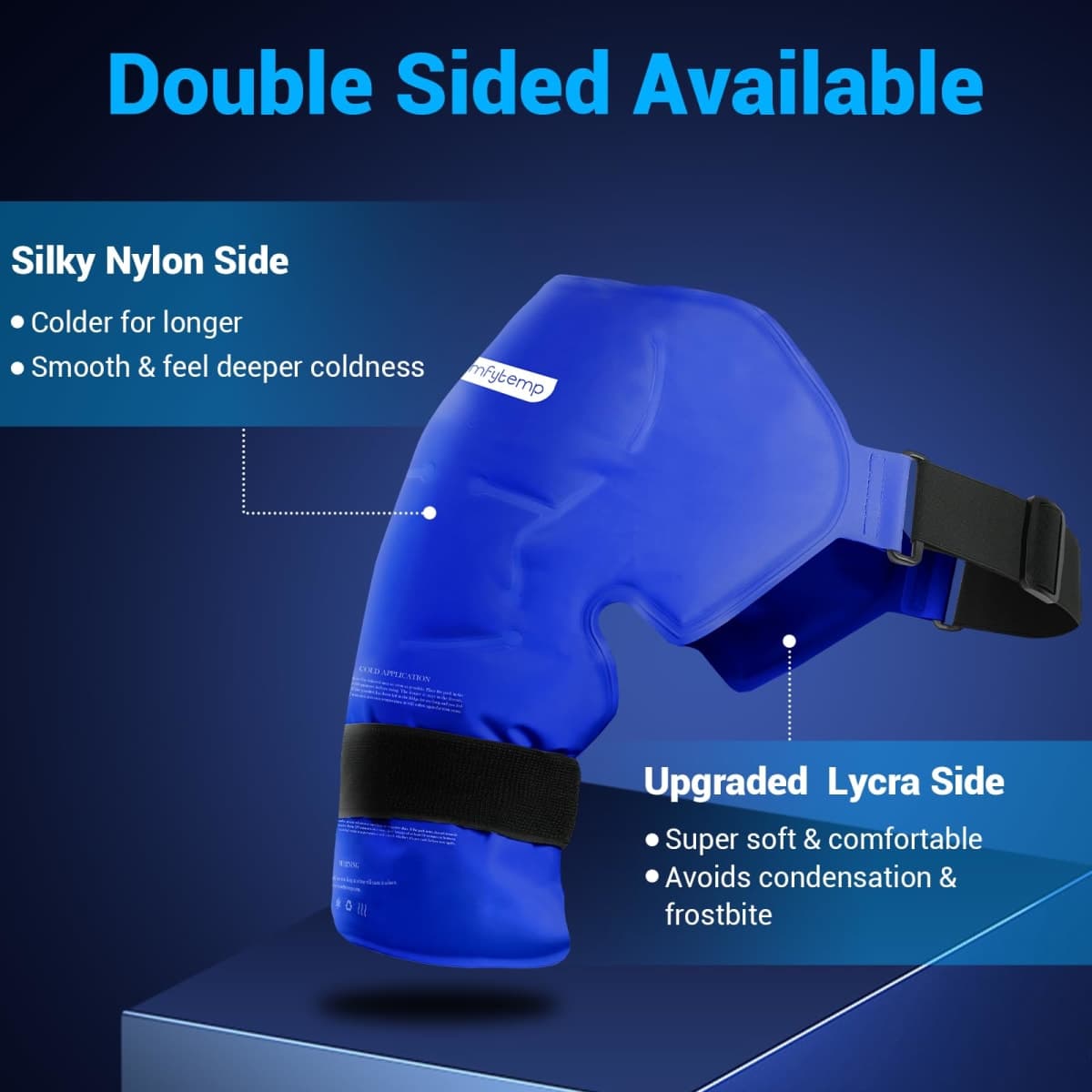 Comfytemp Shoulder Ice Pack Wrap Rotator Cuff Therapy, Gel Ice Packs for Injuries Reusable, Hot Cold Compress Shoulder Brace for Pain Relief, Recovery Items (Large/X-Large), Dark Blue thumbnail 5