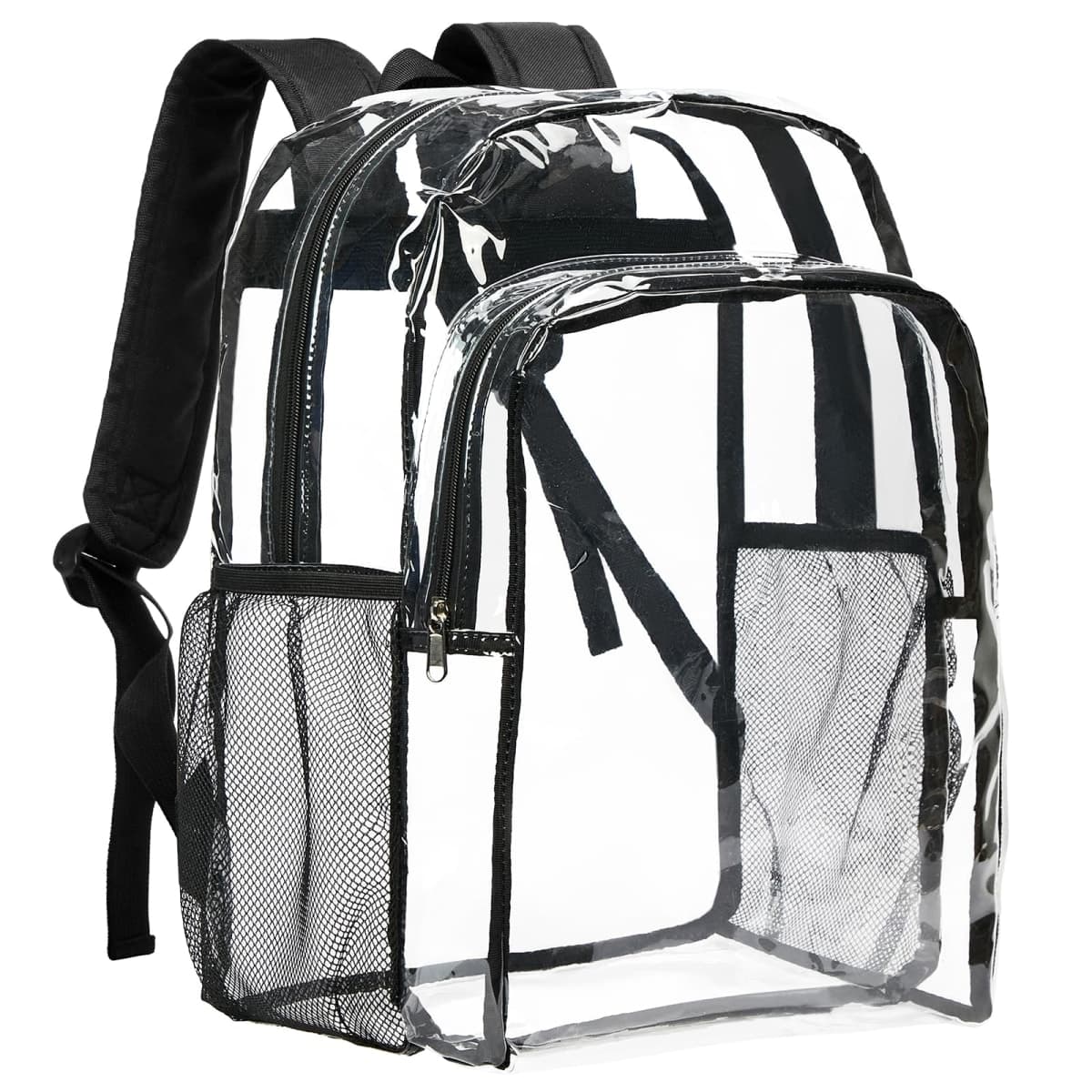 Vorspack Clear Backpack Heavy Duty - Transparent See Through Backpacks Extra Large Clear Bookbag for College Work Travel - Black — image 1