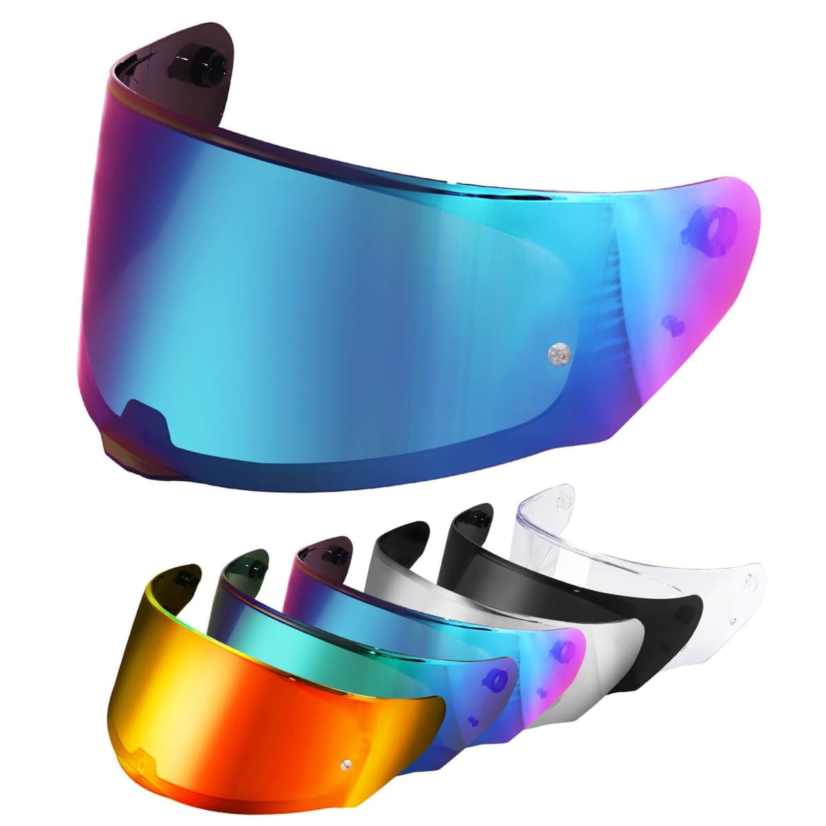VCOROS Helmet Shield For Assault/Rapid/Stream Full Face Shield Compatible with FF800 FF320 FF328 FF353 Street Motorcycle Helmet Visor Replacement (Rainbow) — image 1