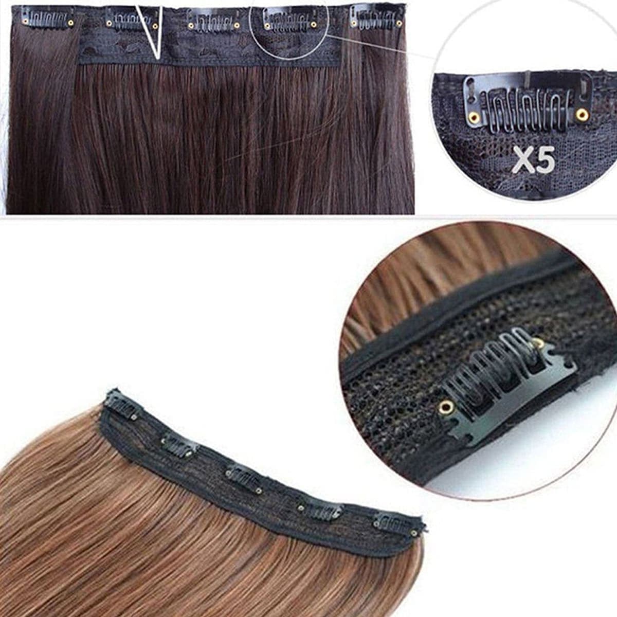 S-noilite?Salon 26" Straight Bleach Blonde One Piece 5 Clips Clip In Hair Extensions Fashion Design Lady Women 5A Synthetic USA Local Post by S-noilite thumbnail 4