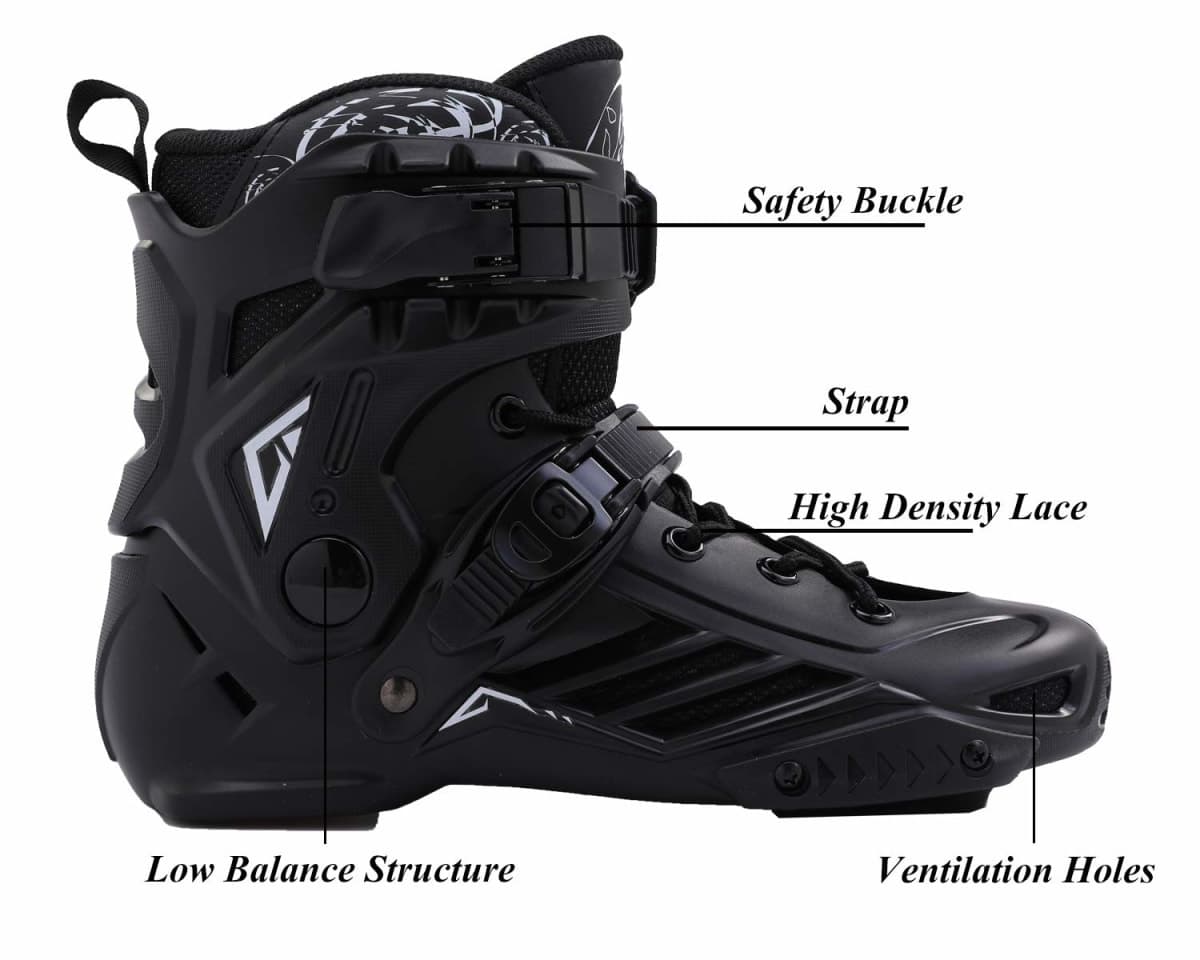 LIKU Black Professional Inline Skates Unisex Men 10,Women 11 thumbnail 3