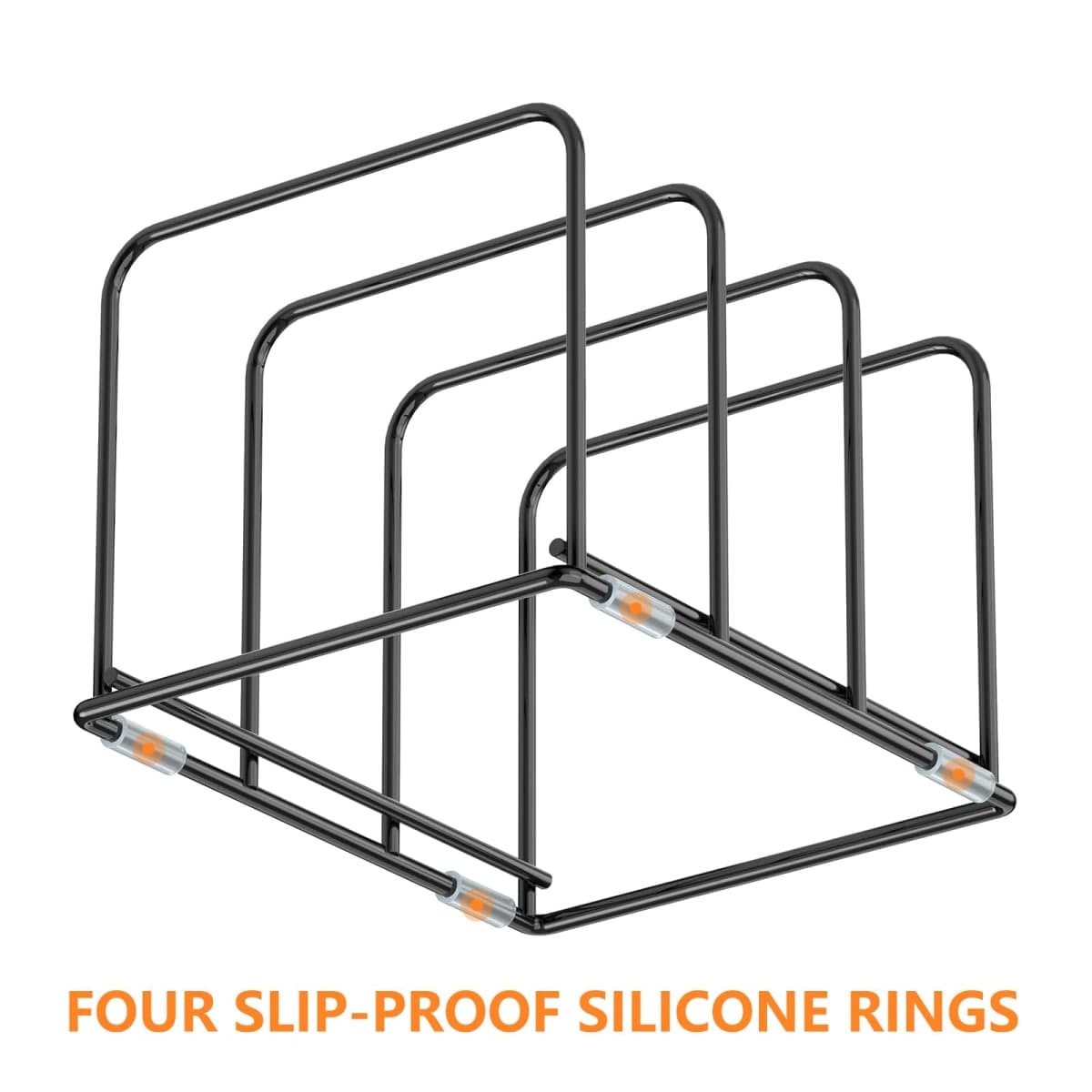 KORRTFID Kitchen Cabinet Organizer, Steel Cookware Holder, Divided Holder with 5 Slots for Skillets Baking Tray and Chopping Board Rack - Pan Holder Storage (small) thumbnail 3