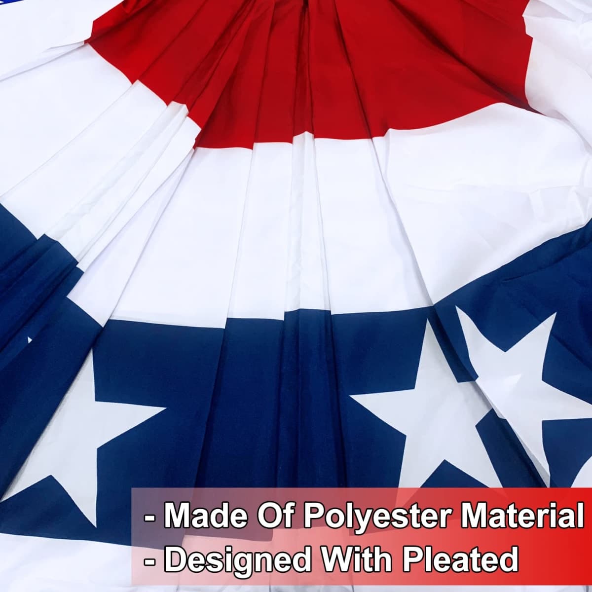 TURNMEON 4 Pack Extra Large 3x6 Feet American Flag Pleated Fan Patriotic Decor, 4th of July Decorations Outdoor USA Bunting Flag US Red White Blue Banner Independence Day, National Day Memorial Day thumbnail 4