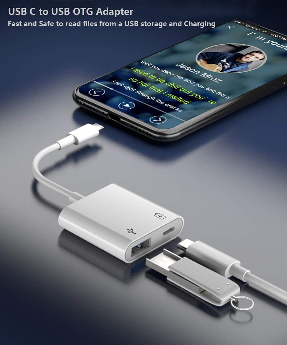 USB C OTG Adapter with Power, 2 in 1 USB C to USB Female with PD 60W Charging Adapter Compatible with iPhone 17/16/15, iPad Pro/Air 6, Galaxy S25/S24/S23/S22 Pixel 9, Google Chromecast with Google TV thumbnail 3