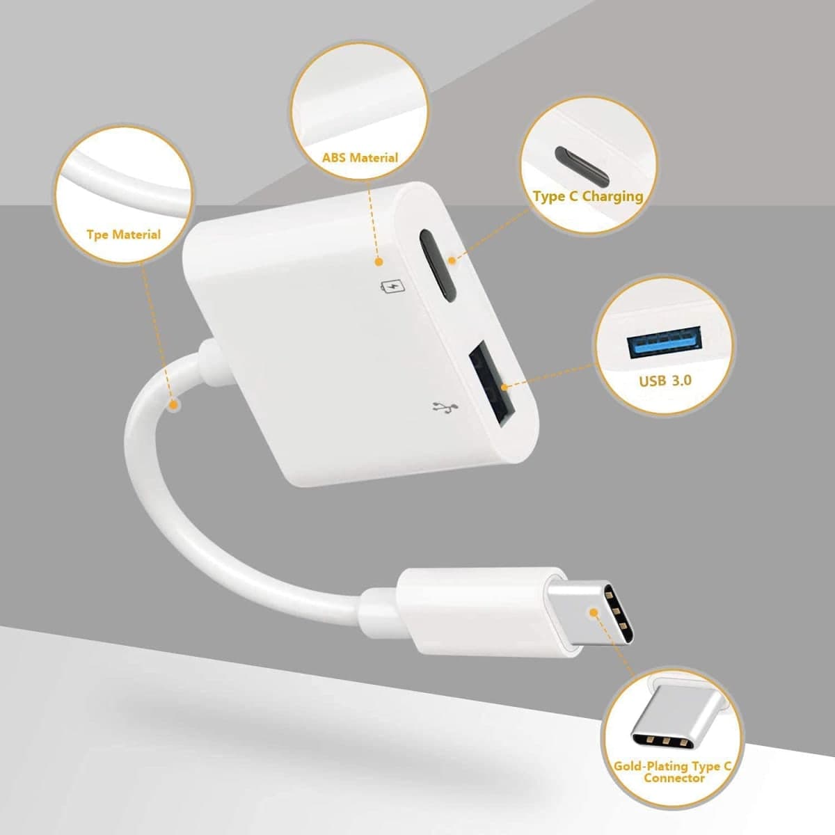USB C OTG Adapter with Power, 2 in 1 USB C to USB Female with PD 60W Charging Adapter Compatible with iPhone 17/16/15, iPad Pro/Air 6, Galaxy S25/S24/S23/S22 Pixel 9, Google Chromecast with Google TV thumbnail 4