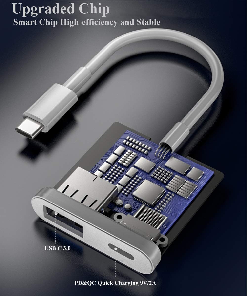 USB C OTG Adapter with Power, 2 in 1 USB C to USB Female with PD 60W Charging Adapter Compatible with iPhone 17/16/15, iPad Pro/Air 6, Galaxy S25/S24/S23/S22 Pixel 9, Google Chromecast with Google TV thumbnail 5