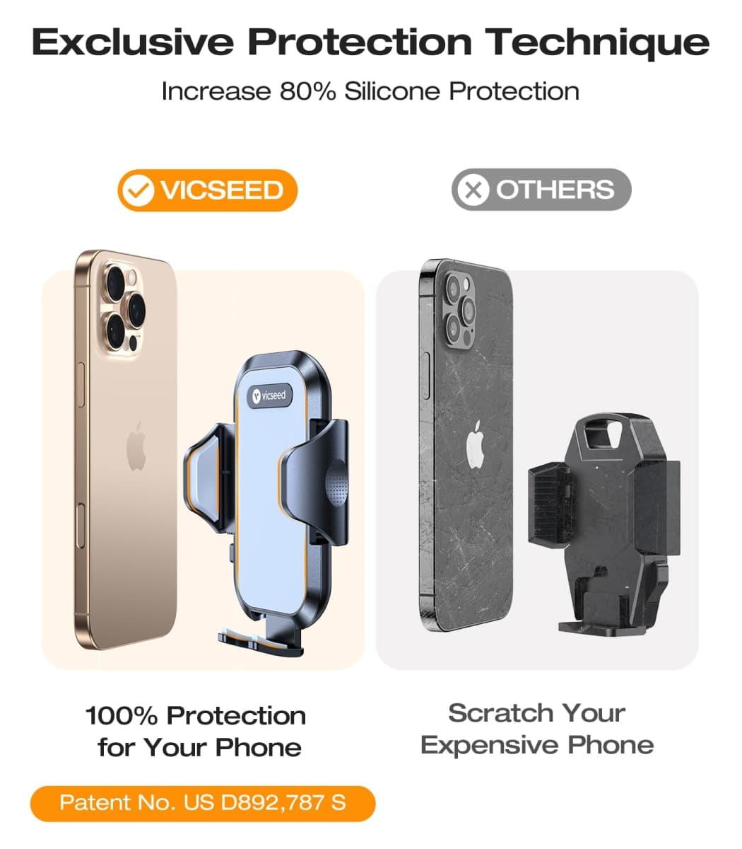 VICSEED 𝗠𝗶𝗹𝗶𝘁𝗮𝗿𝘆-𝗚𝗿𝗮𝗱𝗲 𝗦𝘁𝘂𝗿𝗱𝘆 Phone Mount for Car, 𝗨𝗽𝗴𝗿𝗮𝗱𝗲𝗱 𝗔𝗻𝘁𝗶 𝗦𝗵𝗮𝗸𝗲 CD Slot & Air Vent Thick Case Friendly Car Phone Holder Mount Fit for iPhone 14 13 All Phones thumbnail 5