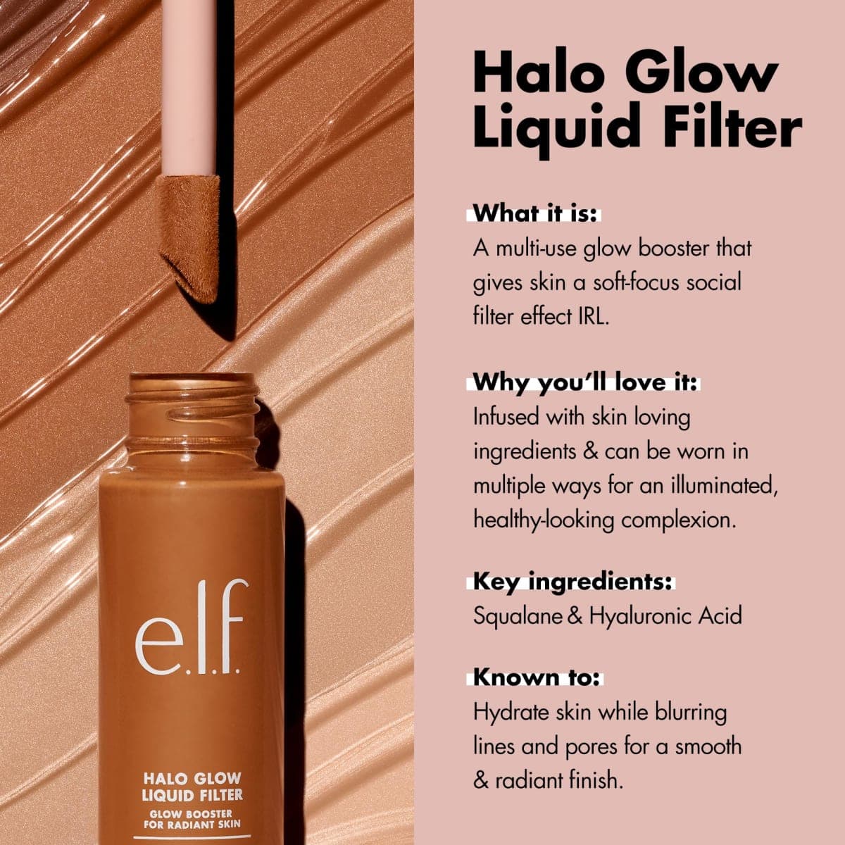 e.l.f. Halo Glow Liquid Filter, Complexion Booster For A Glowing, Soft-Focus Look, Infused With Hyaluronic Acid, Vegan & Cruelty-Free, 2 Fair/Light thumbnail 3