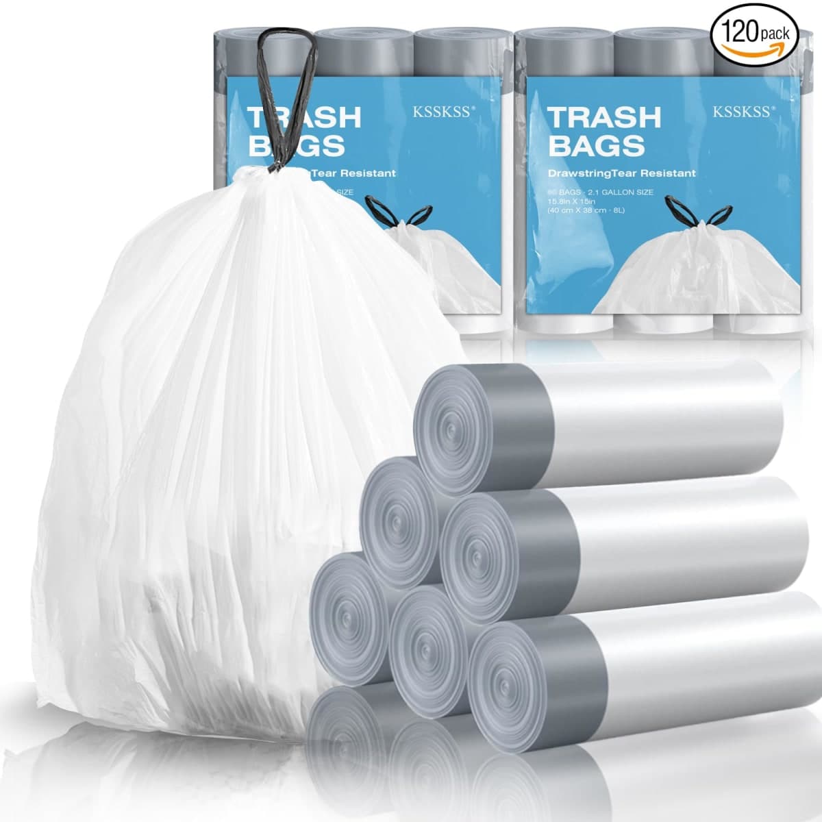 Trash bags 60 bags, 1.6 gallon. 40x38cm.
