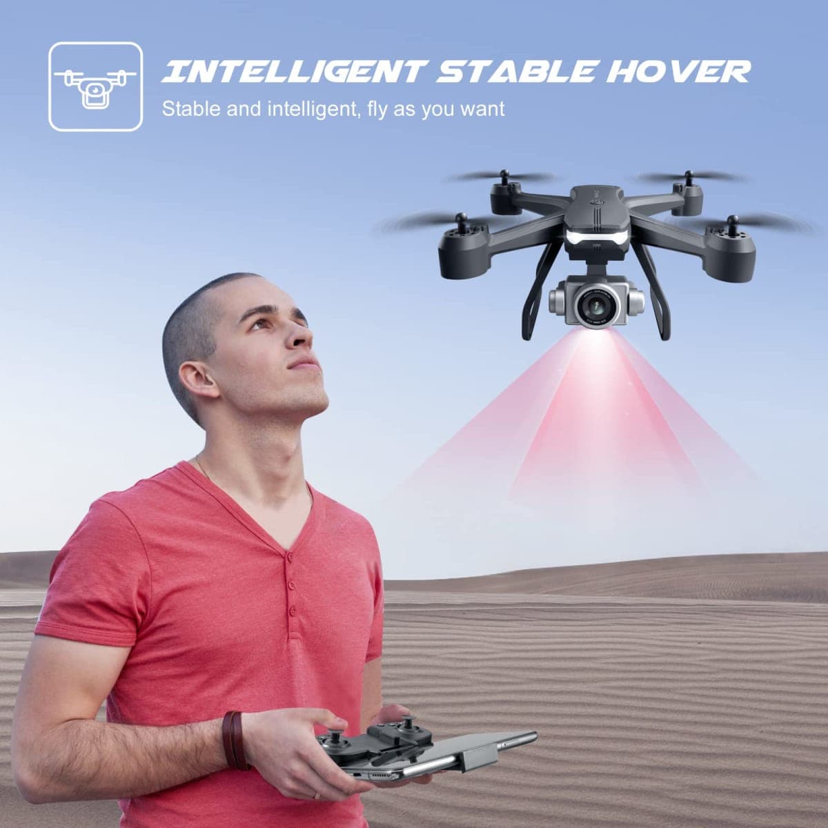 4DRC V14 Professional Drone with 1080P Dual Camera, Foldable HD FPV Mini Drone with 2 Batteries,Trajectory Flight Control,One Key Take Off/Land, Toys Gifts for Teen Boys Girls, Beginner thumbnail 4