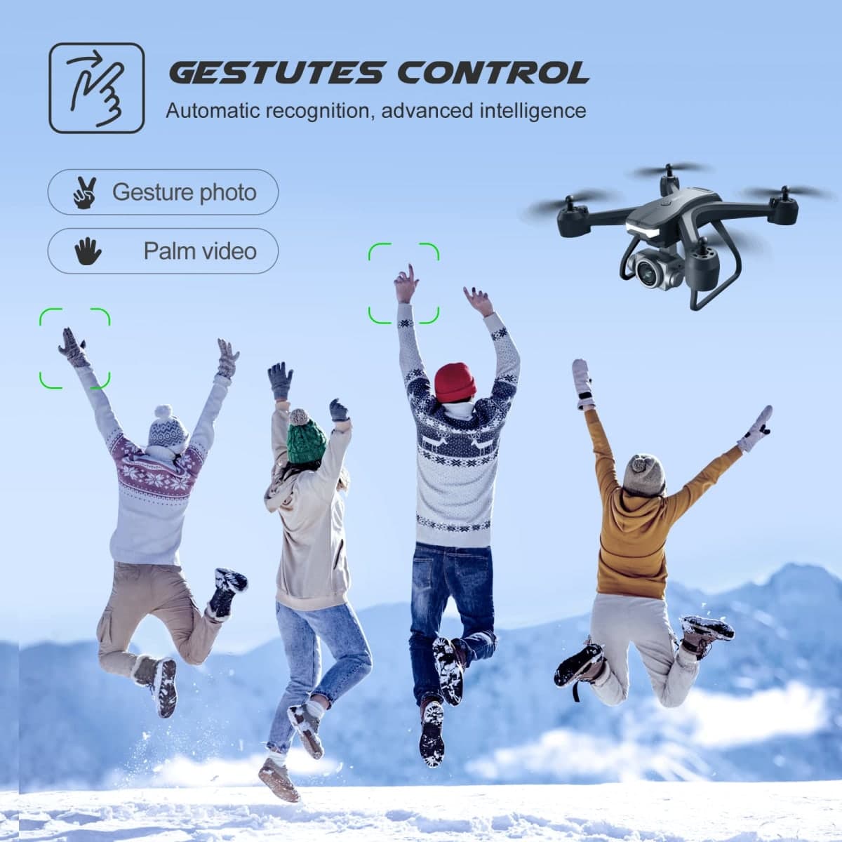 4DRC V14 Professional Drone with 1080P Dual Camera, Foldable HD FPV Mini Drone with 2 Batteries,Trajectory Flight Control,One Key Take Off/Land, Toys Gifts for Teen Boys Girls, Beginner thumbnail 5