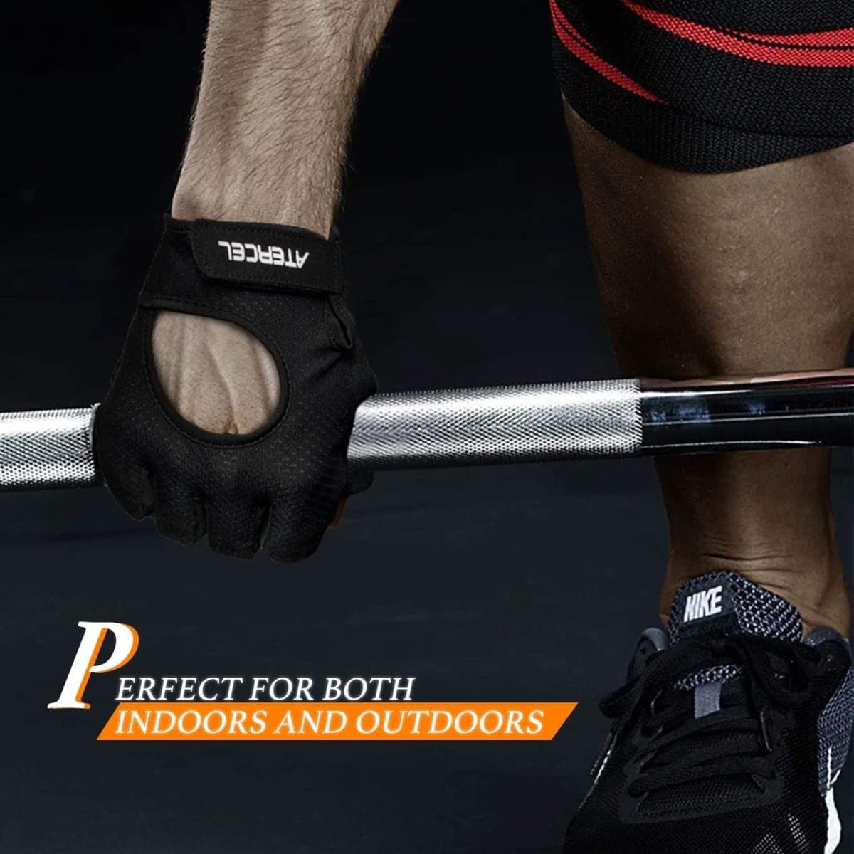 ATERCEL Weight Lifting Gloves Full Palm Protection, Workout Gloves for Gym, Cycling, Exercise, Breathable, Super Lightweight for Men and Women(Black, L) thumbnail 4