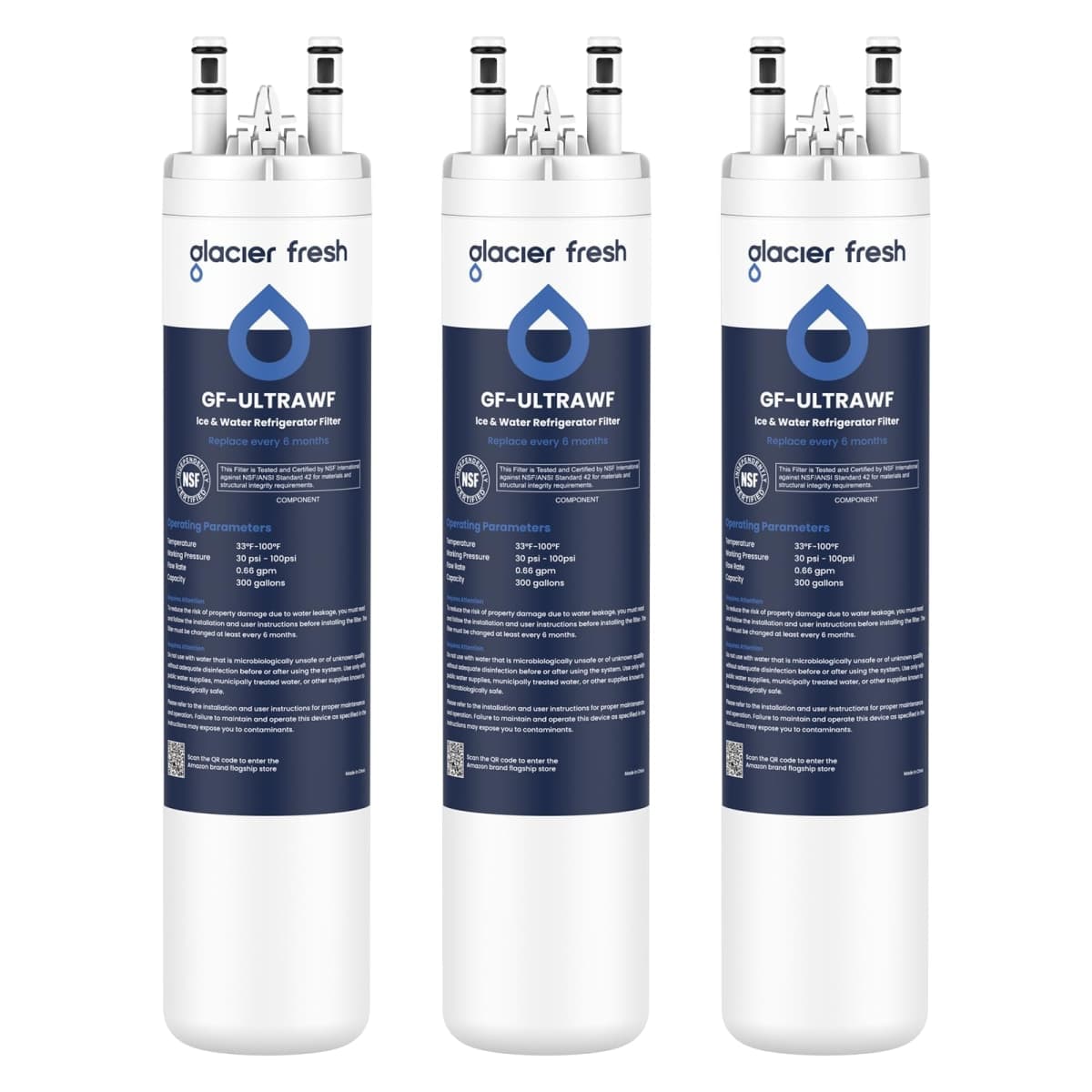 Glacier Fresh Replacement for Frigidaire ULTRAWF,Pure Source Ultra, Kenmore 9999, 469999, 46-9999, A0094E28261 Refrigerator Water Filter,Pack of 3
