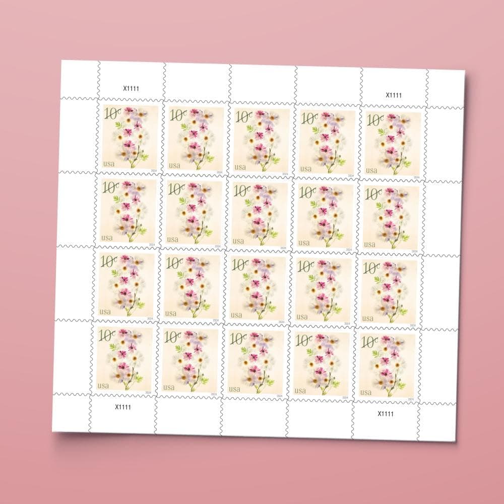 Poppies and Coneflowers 2024 10 cents (sheet of 20) additional shipping stamps denominated for mail use thumbnail 4