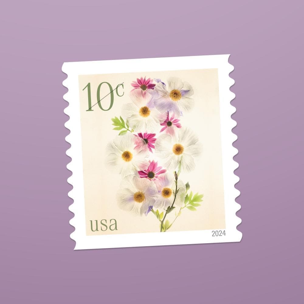 Poppies and Coneflowers 2024 10 cents (sheet of 20) additional shipping stamps denominated for mail use thumbnail 5