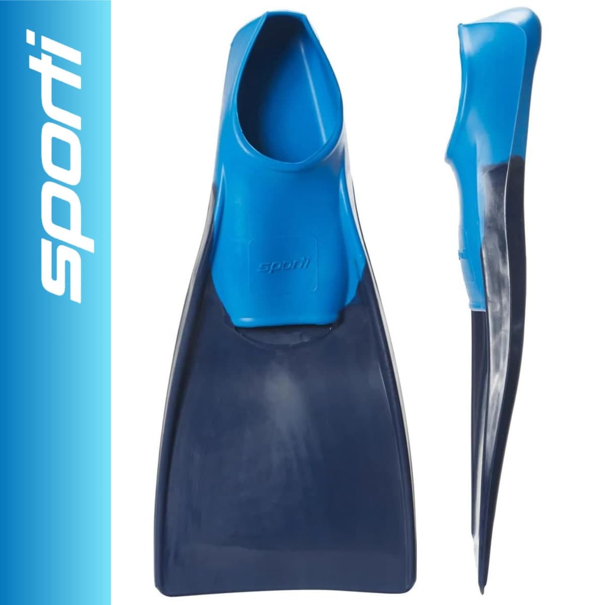 Sporti Adult-Kids Short Swim Fins, Floating Fin for Swimming & Snorkeling, Swim Flippers for Training - NavyBlue - M 5-6 / W 6-7 thumbnail 2
