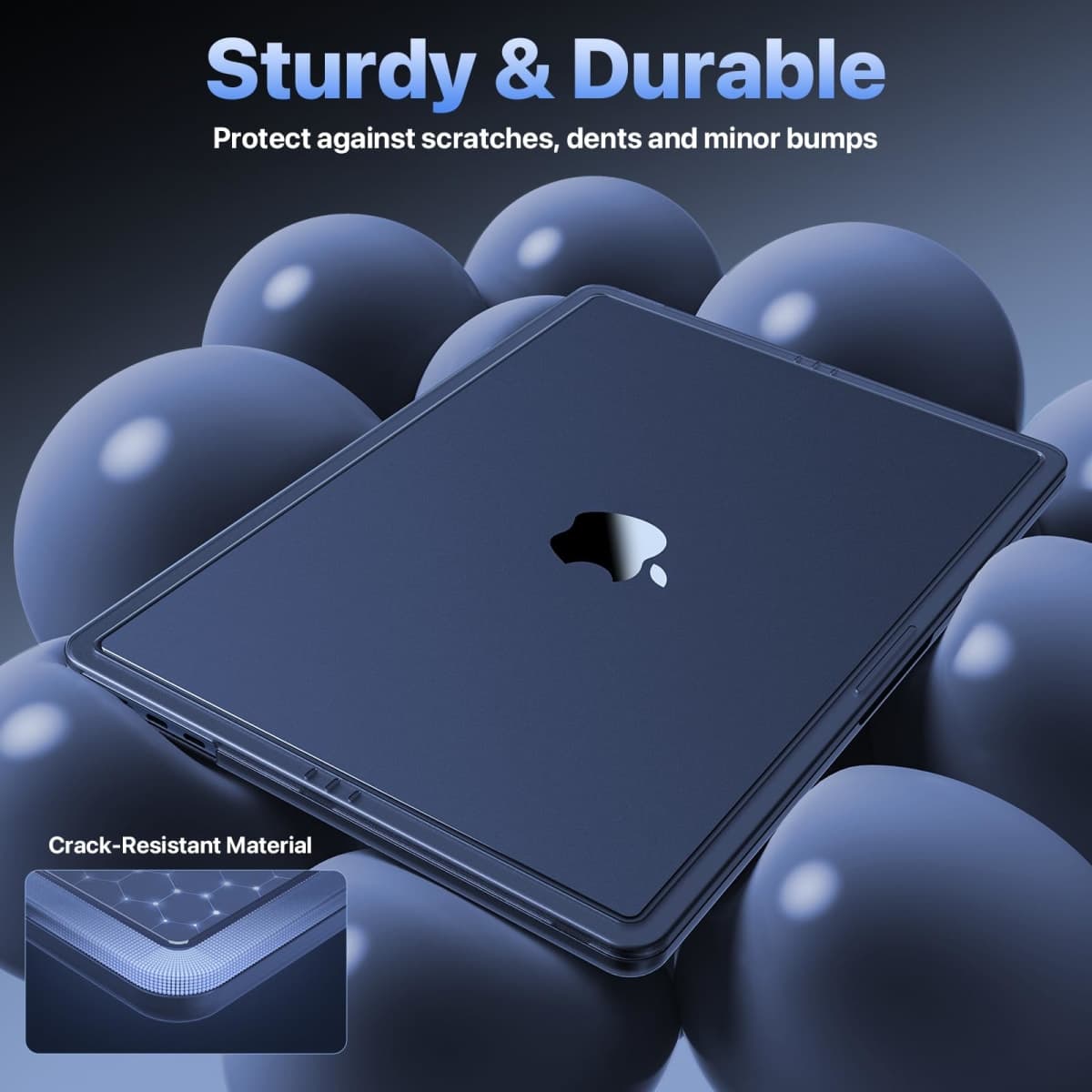 Soonjet CrackGuard for MacBook Air 15 inch Case | M5 M4 M3 M2 2026 2025-2023 | Anti-Crack Upgrade |100% Match Official Color | Hard Shell Laptop Cover | A3448 A3241 A3114 A2941 | Midnight Clear thumbnail 2