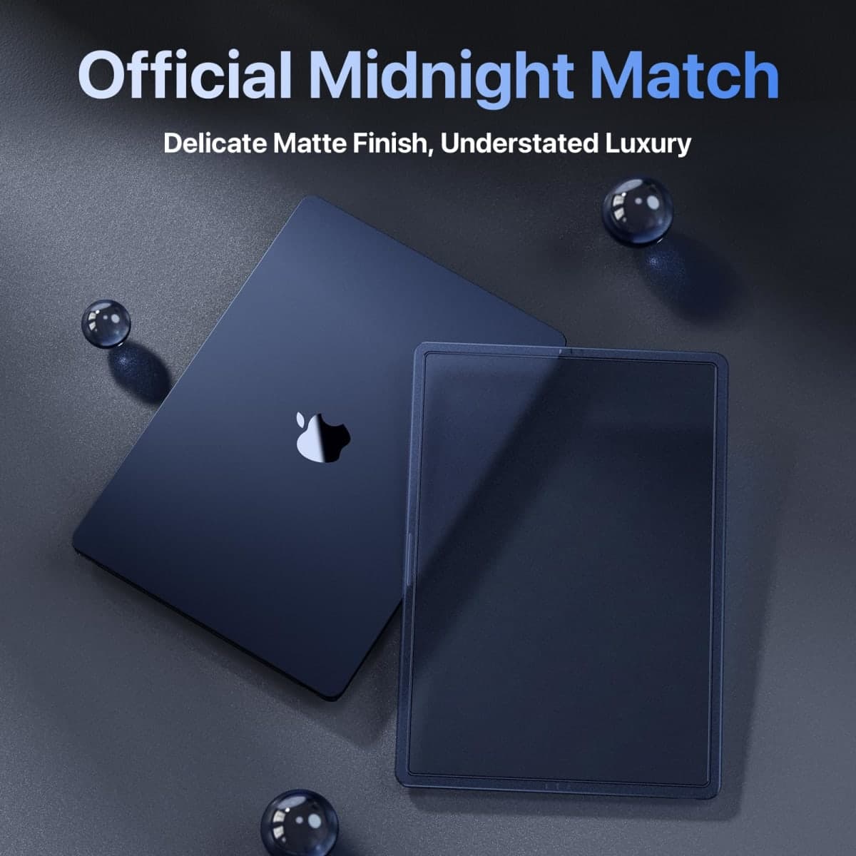 Soonjet CrackGuard for MacBook Air 15 inch Case | M5 M4 M3 M2 2026 2025-2023 | Anti-Crack Upgrade |100% Match Official Color | Hard Shell Laptop Cover | A3448 A3241 A3114 A2941 | Midnight Clear thumbnail 3