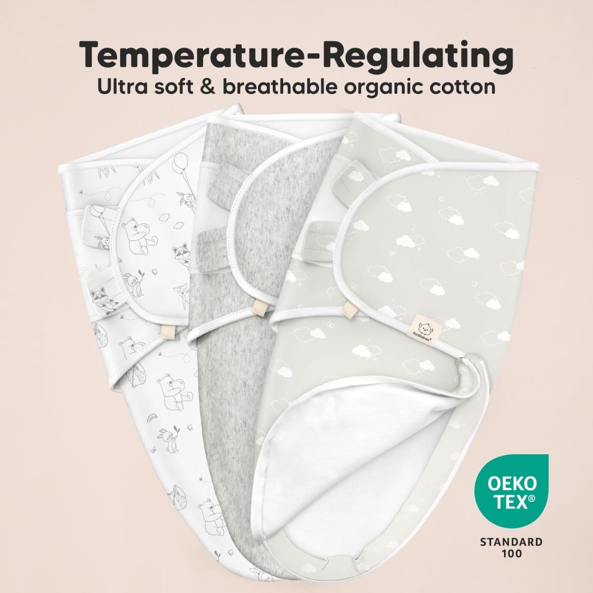 Baby Swaddle Sleep Sacks with Zipper - 3-Pack Swaddles for Newborns 0-3 Months, Infant, Baby Girls, Boys, Soft & Durable Newborn Sleep Sack, Easy Diaper Change Swaddling Blanket (The Wild 2) thumbnail 5