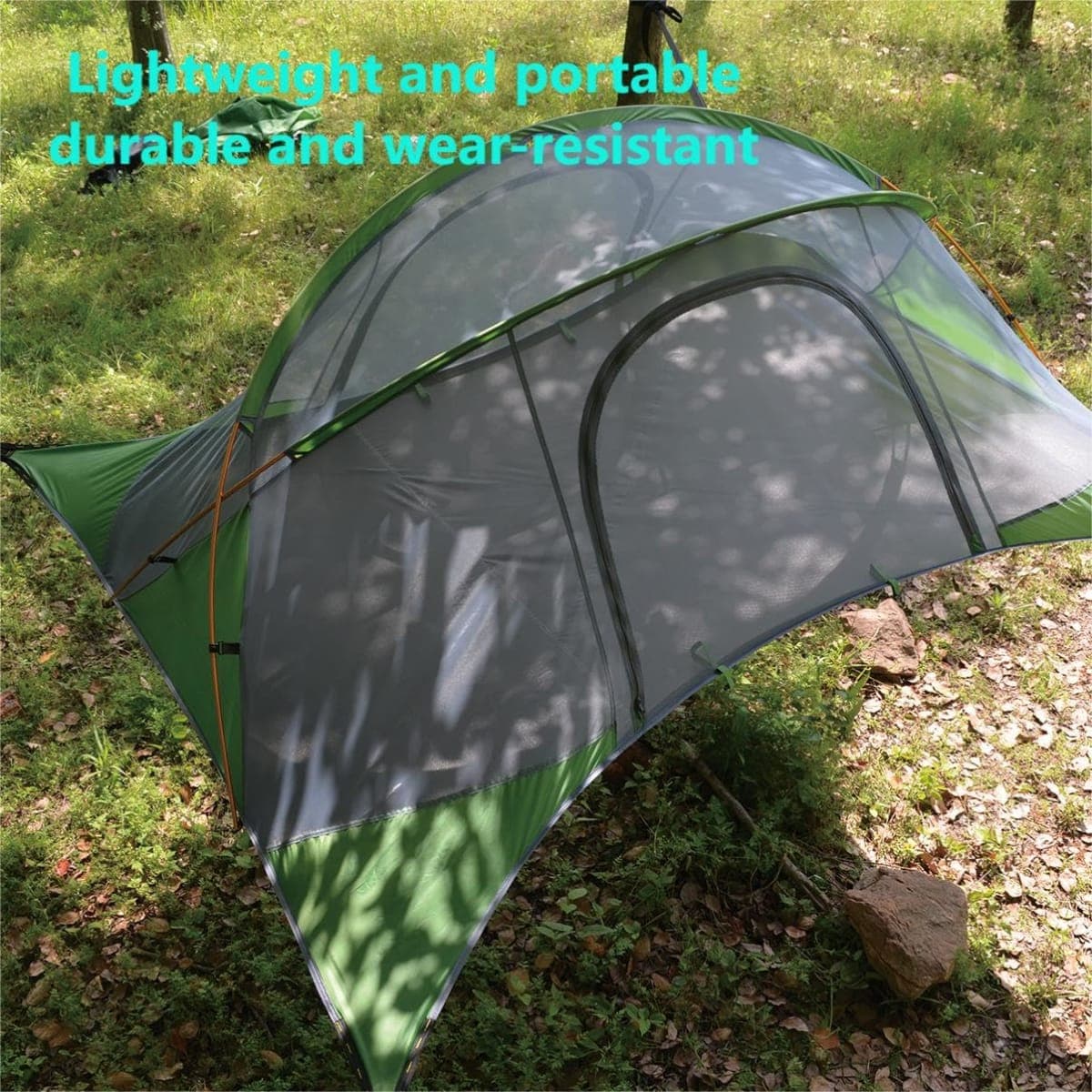Camping Hammock,Large Hammocks-Portable Camping Hommock for Family Tree Tent,for Outside, Hiking, and Travel (Green) thumbnail 5