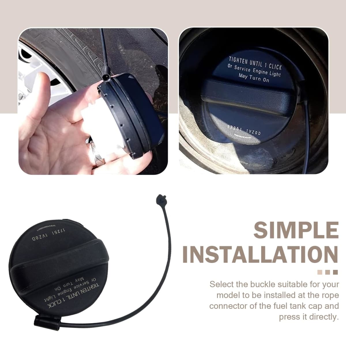 Dogary 1 PC Gas Tank Cap, Fuel Sealing Cap, Replaces OEM 17251-1VZ0D 17251-3JA0A 17251-9BD0E, Compatible with Nissan Altima Frontier Murano Pathfinder Versa and Infiniti JX35、QX60 (Black) thumbnail 3