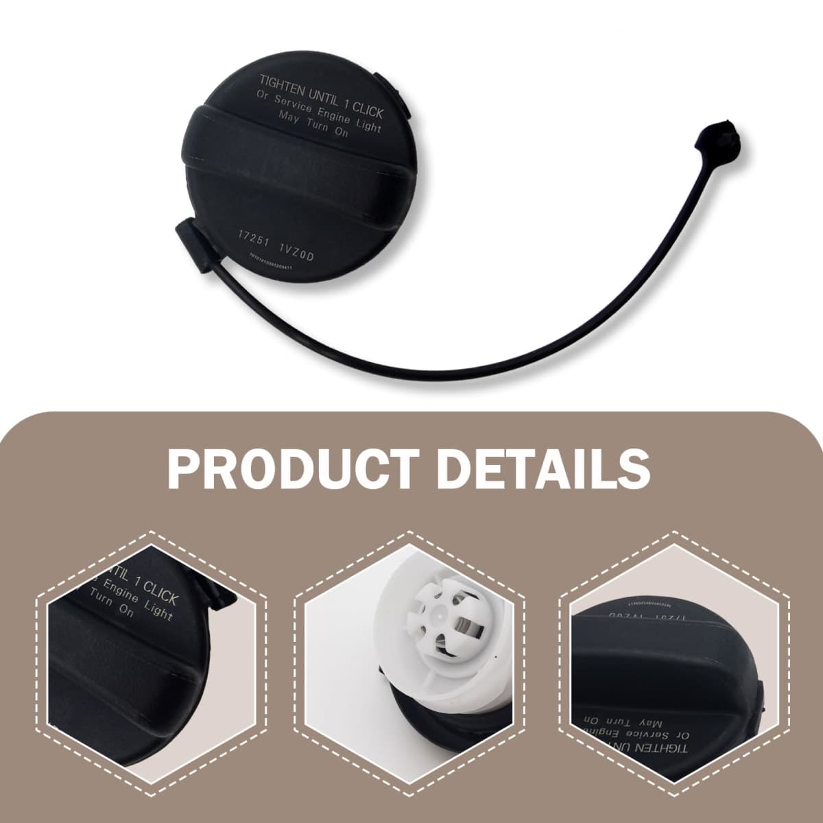 Dogary 1 PC Gas Tank Cap, Fuel Sealing Cap, Replaces OEM 17251-1VZ0D 17251-3JA0A 17251-9BD0E, Compatible with Nissan Altima Frontier Murano Pathfinder Versa and Infiniti JX35、QX60 (Black) thumbnail 4