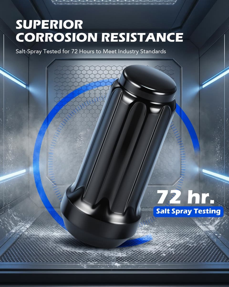 Orion Motor Tech M14x1.5 Lug Nuts Black with Spline Tuner, XL 2 inches Length Conical Wheel Nut, Compatible with Chevy GMC Ford Cadillac Lincoln SAAB Saturn Silverado 1500 Savana, Set of 24 thumbnail 3