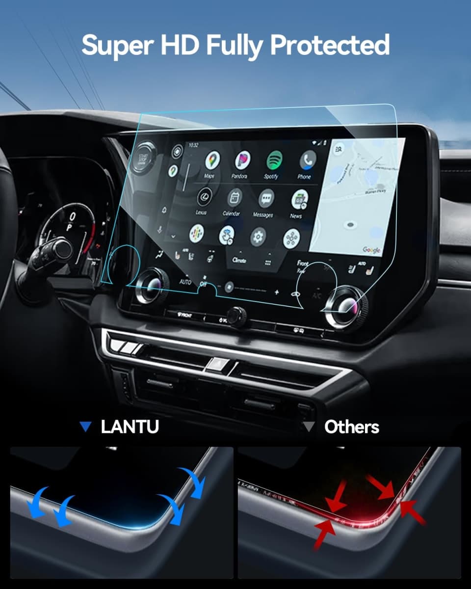 LANTU RX TX 350 Screen Protector for 2023 2024 Lexus RX350& TX350 Accessories Tempered Glass GPS Navigation Touchscreen Protector for RX 350/350h/500h& 2024 TX 350/500h HD Clear-14 Inch thumbnail 4