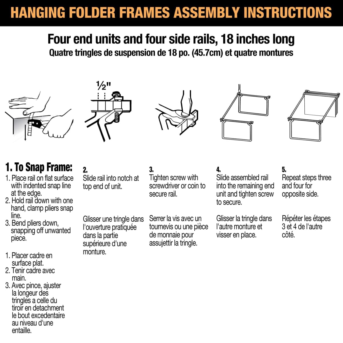 Officemate Hanging File Frame, Letter Size, Adjustable 14 to 18-Inches (91990) | Steel, 2 Count (Pack of 1) thumbnail 4