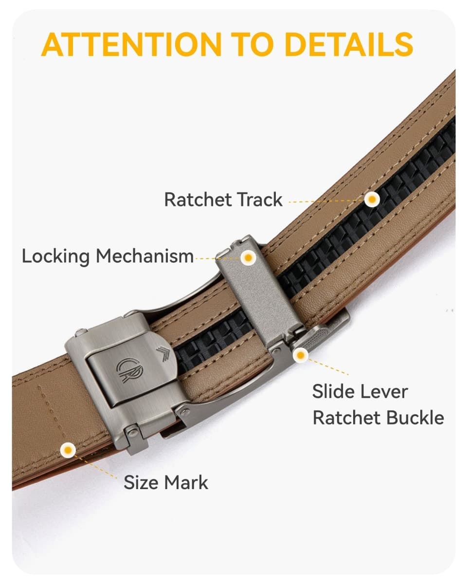 CHAOREN Mens Belts Leather - 35mm Genuine Leather Belt for Jeans - Men Gift for Casual Dress, Full Grain Black, 42 thumbnail 4