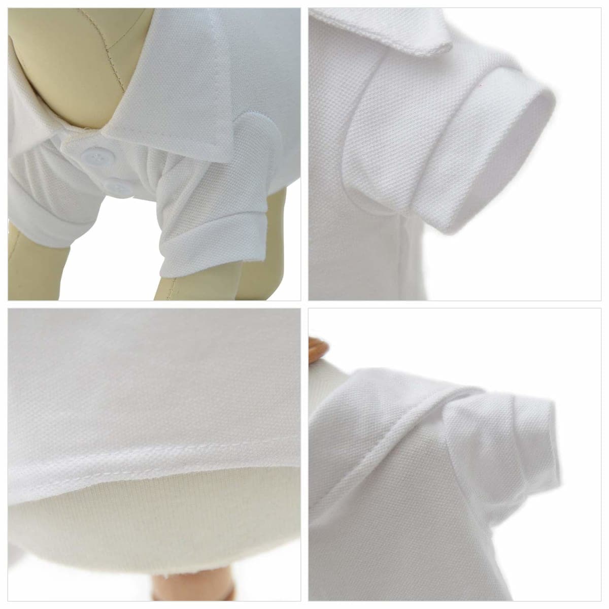 lovelonglong Basic Dog Polo Shirts Premium Cotton, Polo T-Shirts for Large Medium Small Dogs with a Two-Button Collar Blank Color White L thumbnail 3