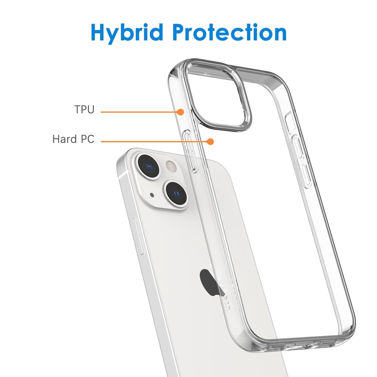 JETech Case for iPhone 13 6.1-Inch, Non-Yellowing Shockproof Phone Bumper Cover, Anti-Scratch Clear Back (Clear) thumbnail 3
