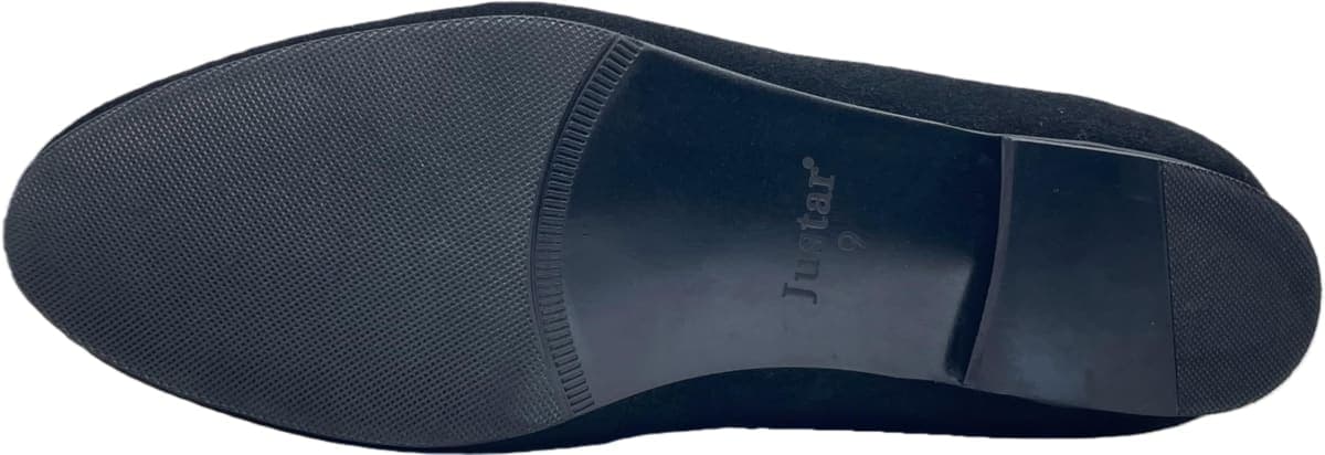 Justar Men's Belgian Loafers Suede Leather Shoes Comfort Slip-Ons for Business Casual Office, Tassels-black, 9 thumbnail 5