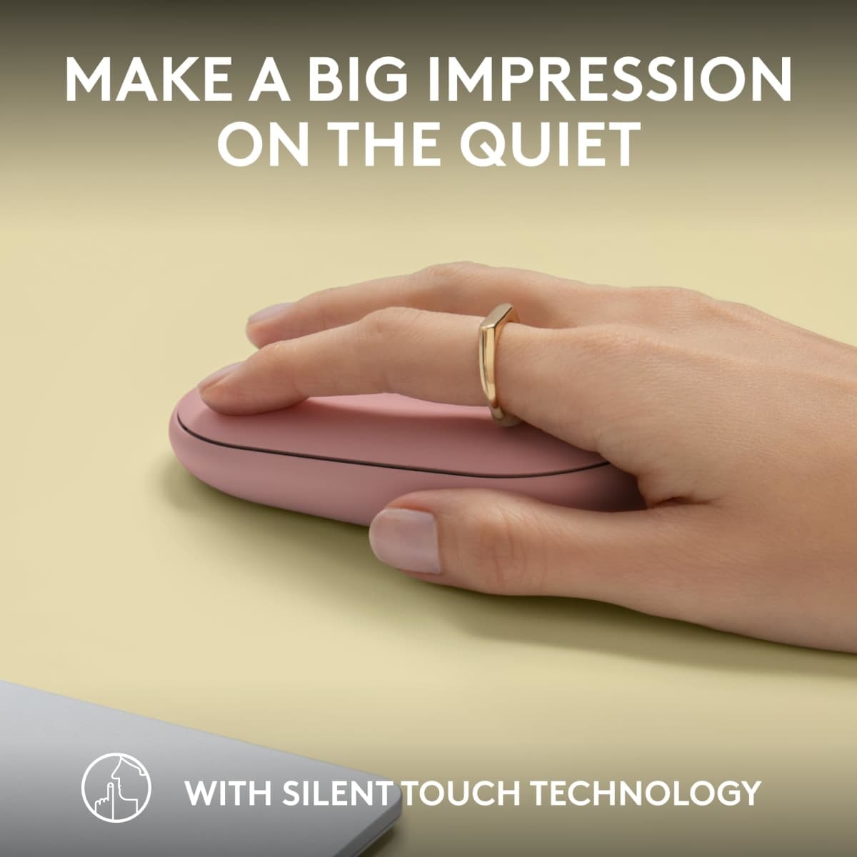 Logitech Pebble Mouse 2 M350s Slim Bluetooth Wireless Mouse, Portable, Lightweight, Customizable Button, Quiet Clicks, Easy-Switch for Windows, macOS, iPadOS, Android, Chrome OS - Tonal Rose thumbnail 5